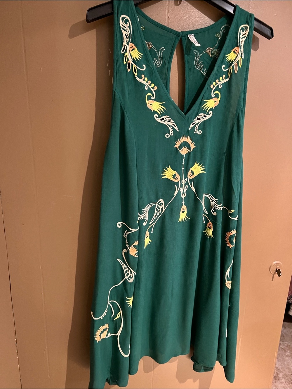 Free People Intimately Embroidered Dress in Ivy Green Combo Sz L NEW - Picture 2 of 16